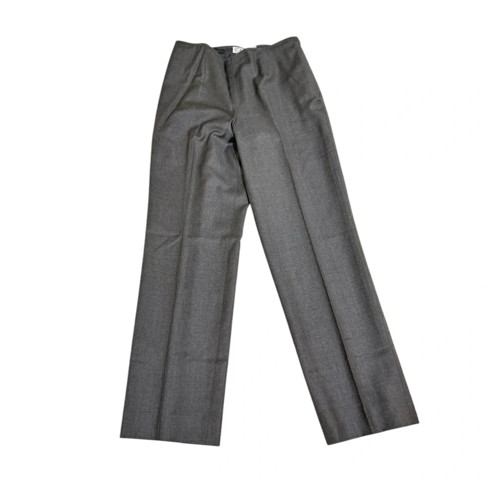 Carlisle Gray lightweight wool lined flat front trousers pants size 10 - Picture 1 of 6